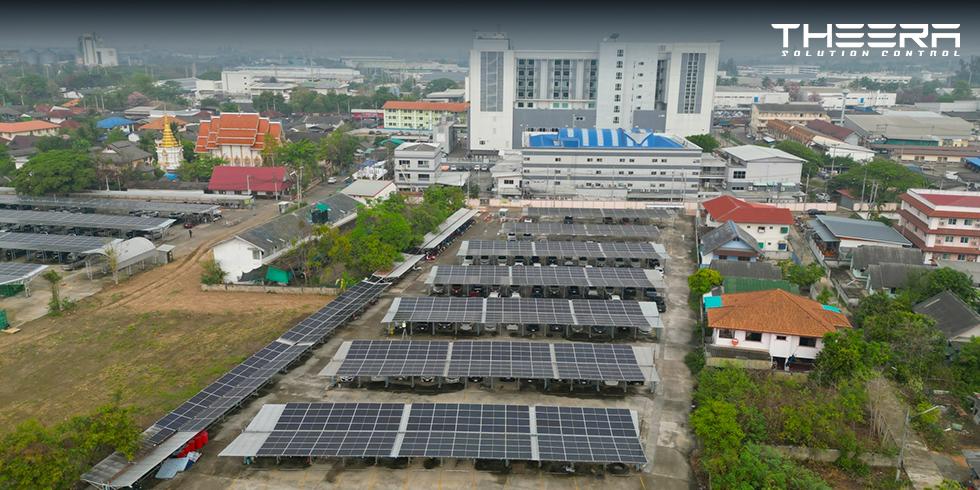 โรงพยาบาลหริภุญชัย จ.ลำพูน ก้าวสู่ยุคพลังงานสะอาด ติดตั้งโซลาร์เซลล์ 1 MW โดย ธีระ โซลูชั่นฯ